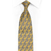 Gold Silver Blue Geometric Rhinestone Silk Necktie