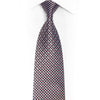 Silver Burgundy Geometric On Navy Blue Rhinestone Silk Tie With Silver Sparkles
