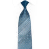 Geometric Dots On Navy Rhinestone Silk Tie With Silver Sparkles