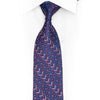San-Dee Rhinestone Silk Necktie – Chevron Zigzag in Navy, Magenta & Crystal AB