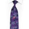 Purple Floral Woven Silk Rhinestone Necktie