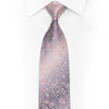 Pink & Silver Rhinestone Crystal Silk Necktie