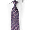 Navy & Purple Silk Rhinestone Scroll Tie | Luxury Crystal Necktie | San-Dee-199