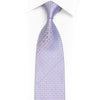 Mauve Trellis In Blue Rhinestone Silk Necktie With Silver Sparkles