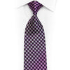 SIlver Purple Geometric Dots On Navy Rhinestone Necktie With Sparkles