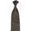 Black Gold Checkered Rhinestone Silk Tie With Silver