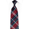 Blue Burgundy Silver Plaid Rhinestone Tie With Silver