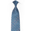 Blue Checkered Rhinestone Silk Tie With Silver Sparkles - 1