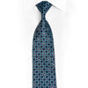 Blue Floral Checkered Rhinestone Silk Tie With Blue