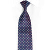 Blue Geometric On Burgundy Rhinestone Silk Tie With Silver