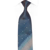 Blue Silver Geometric On Brown Rhinestone Tie With Blue