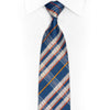 Blue Silver Orange Rhinestone Silk Necktie - 1