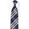 Blue Silver Pink Plaid Silk Tie Sparkling With Crystal