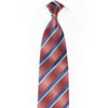 Blue Silver Red Striped Rhinestone Silk Tie - 1