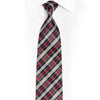 Burgundy Blue Silver Plaid Rhinestone Silk Tie With Silver