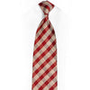 Burgundy Silver Plaid Rhinestone Silk Tie With Blue