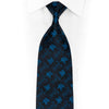 Cartouche & Floral On Navy Mens Silk Tie - 1