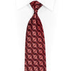 Chignon Pattern On Burgundy Silk Tie With Gold Sparkles - 1