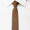 The Class Tweed Skinny Tie Beige Hounds Tooth On Brown - 1