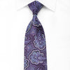 Bruno Baffi Men's Crystal Silk Tie Anthemion Paisley On Purple - San-Dee