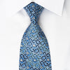 Daks Silk Rhinestone Necktie Scrolls Blue With Silver Sparkles - San-Dee