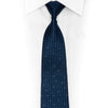 Dot Design On Navy Crystal Necktie With Blue Rhinestones - 1