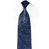 Floral On Blue Rhinestone Silk Tie With Silver Sparkles - 1