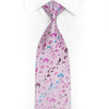 Floral On Pink Rhinestone Silk Necktie - 1