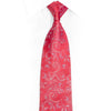 Floral On Pink Rhinestone Silk Necktie - 1