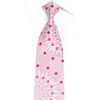 Geometric Design On Pink Rhinestone Silk Necktie - 1