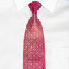 Geometric Floral On Burgundy Rhinestone Silk Tie