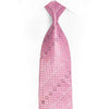 Geometric On Pink Rhinestone Silk Tie With Silver Sparkles