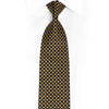 Gold Black Checkered Rhinestone Silk Tie With Gold Sparkles