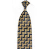 Gold Cartouche On Navy RhineStone Tie With Gold Sparkles - 1