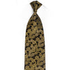 Gold Floral On Black Rhinestone Silk Tie With Gold Sparkles