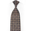Gold Interlocking Circles On Navy Blue Rhinestone Silk