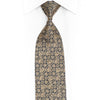 Gold Ornate Design On Navy Rhinestone Crystal Tie With Gold