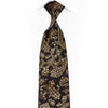 Gold Paisley On Black Rhinestone Sparkle Silk Tie - 1