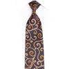 Gold Scrolls On Blue Rhinestone Tie With Red Sparkles - 1