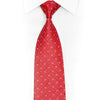Gold Silver Monogram On Red Rhinestone Silk Tie With Silber