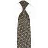 Gold Trellis On Navy Rhinestone Silk Tie With Gold Sparkles