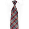 Gray Burgundy Blue Plaid Design Rhinestone Silk Necktie