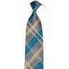 Gray Turquoise Orange Plaid Rhinestone Silk Necktie - 1