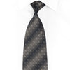 Interlocking Circles Silk Necktie - Charcoal & Silver
