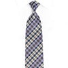 Mauve Blue Silver Plaid Design Rhinestone Silk Tie