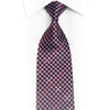 Mauve Burgundy Red Geometric Design Silk Necktie