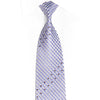 Mauve Silver Checkered Rhinestone Silk Necktie With Silver