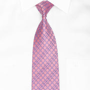 Mauve Trellis On Pink Rhinestone Tie With SIlver Sparkles