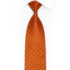 Navy Geometric Squares On Orange Silk Tie - 1