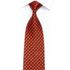 Orange Brown Geometric Men’s Silk Necktie - 1